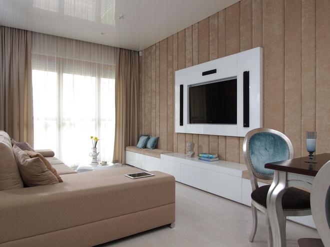 Una moderna sala de estar rompecabezas en línea