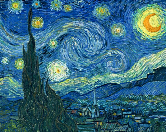 Starry Night από τον Van Gog online παζλ