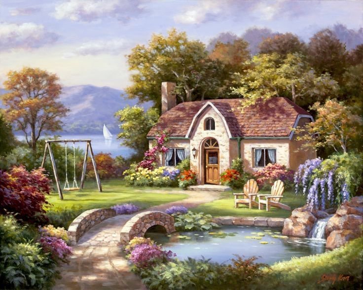 House by the lake. online puzzle