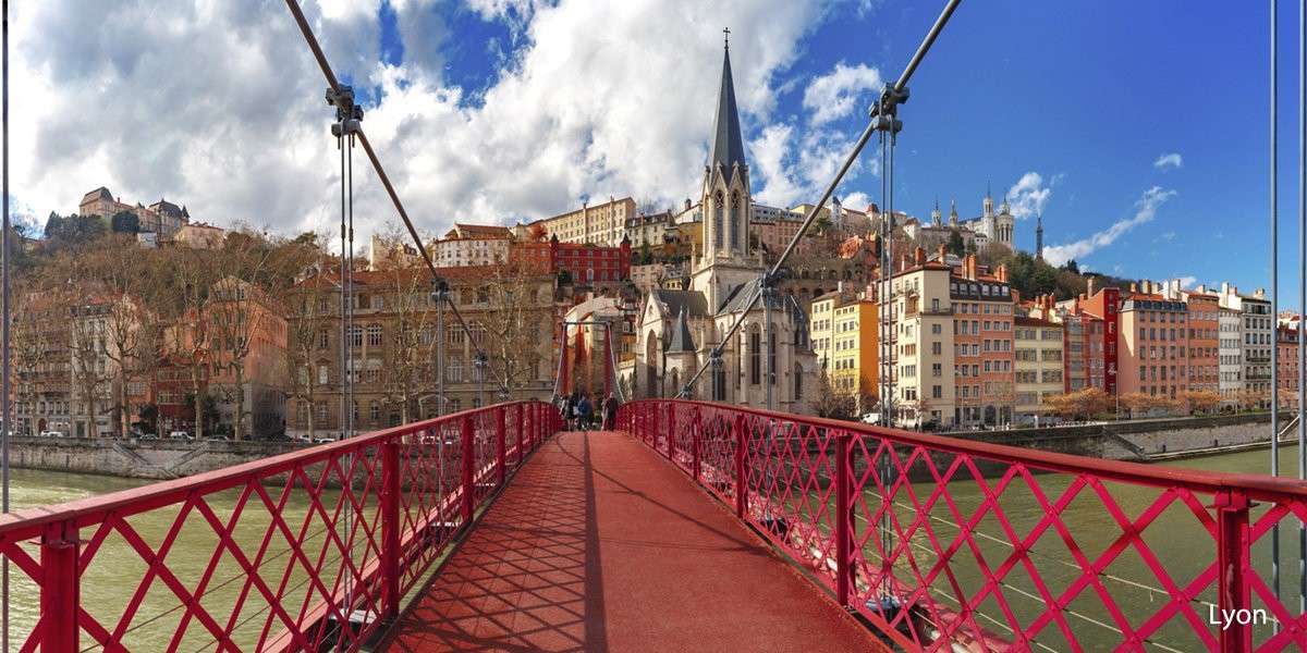 Мост в Лионе. онлайн-пазл