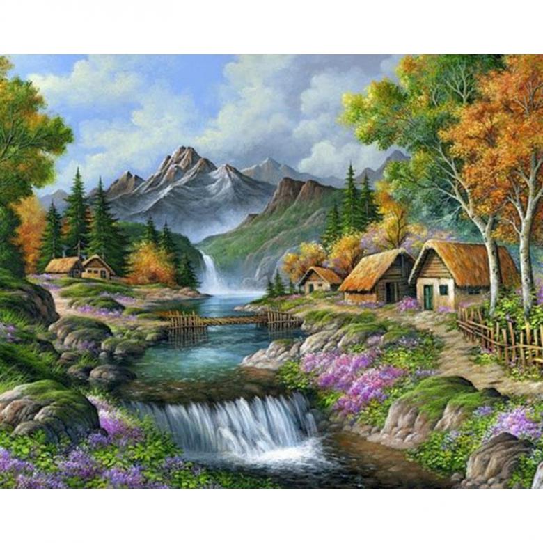 Cottages in the mountains. jigsaw puzzle online