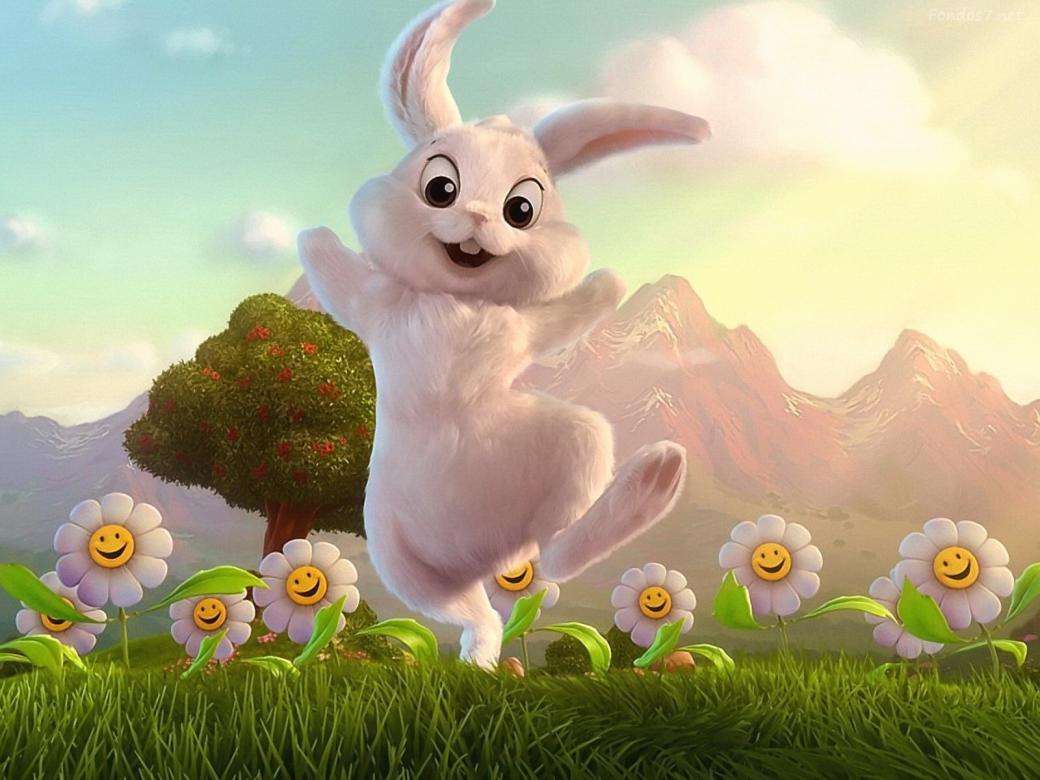 Lycklig kanin. Pussel online