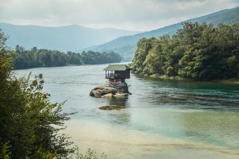 House on Drina. Serbia. online puzzle