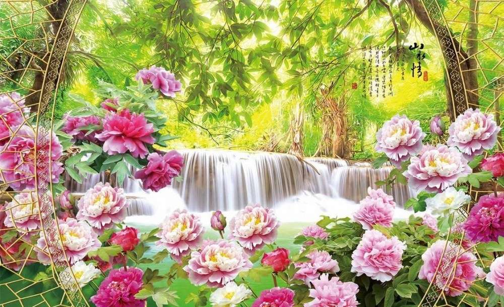 Picture with roses. online puzzle