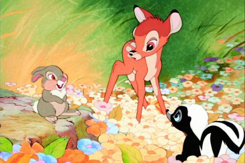 Bambi Disney pohádka, logická hra skládačky online