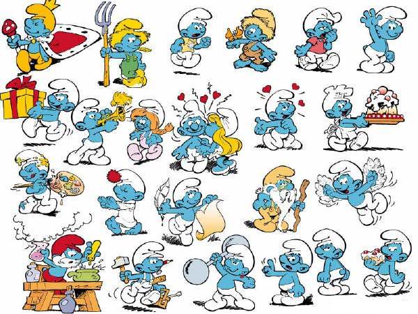 Familia Smurfs. jigsaw puzzle online