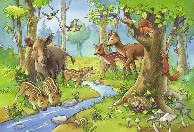Animale de pădure. jigsaw puzzle online