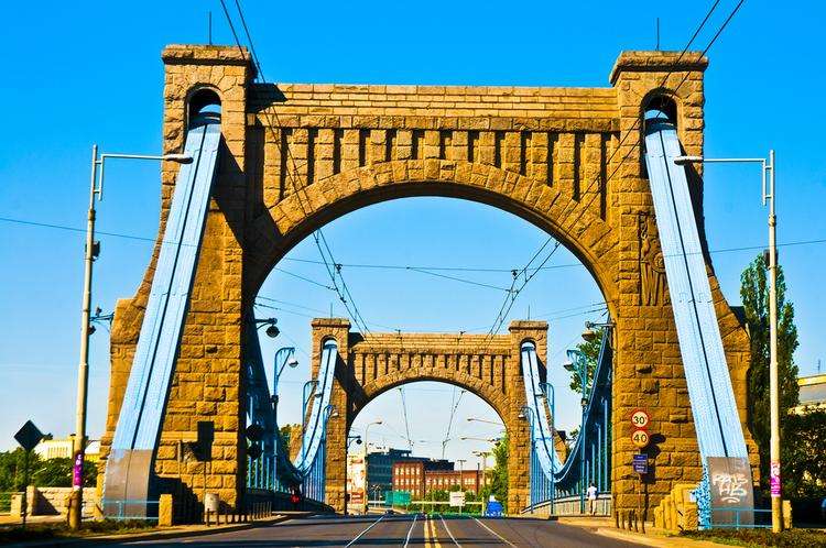 Γέφυρα Grunwaldzki στο Βρότσλαβ. online παζλ