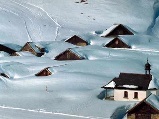 Houses covered with snow. online puzzle