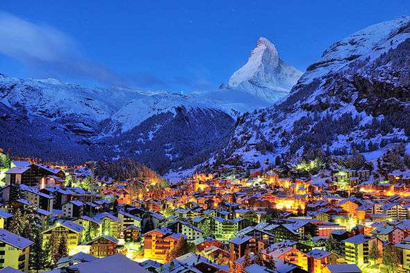 Zermatt 's nachts. online puzzel