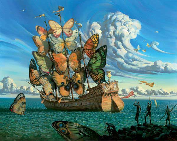 蝶の船。 ジグソーパズルオンライン