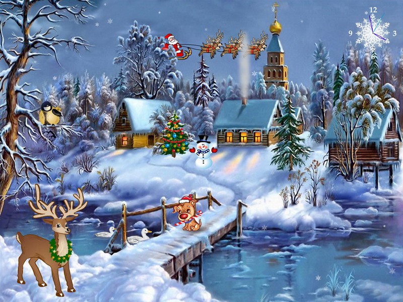 Snowy holidays. online puzzle