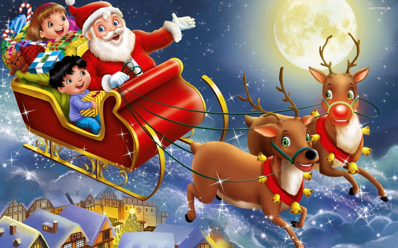 Babbo Natale con slitte puzzle online