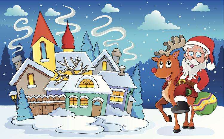 Santa on the reindeer online puzzle