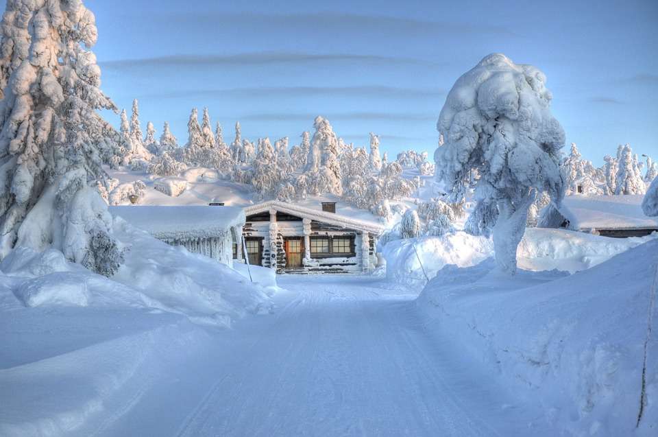 Krásné zimní scenérie. skládačky online
