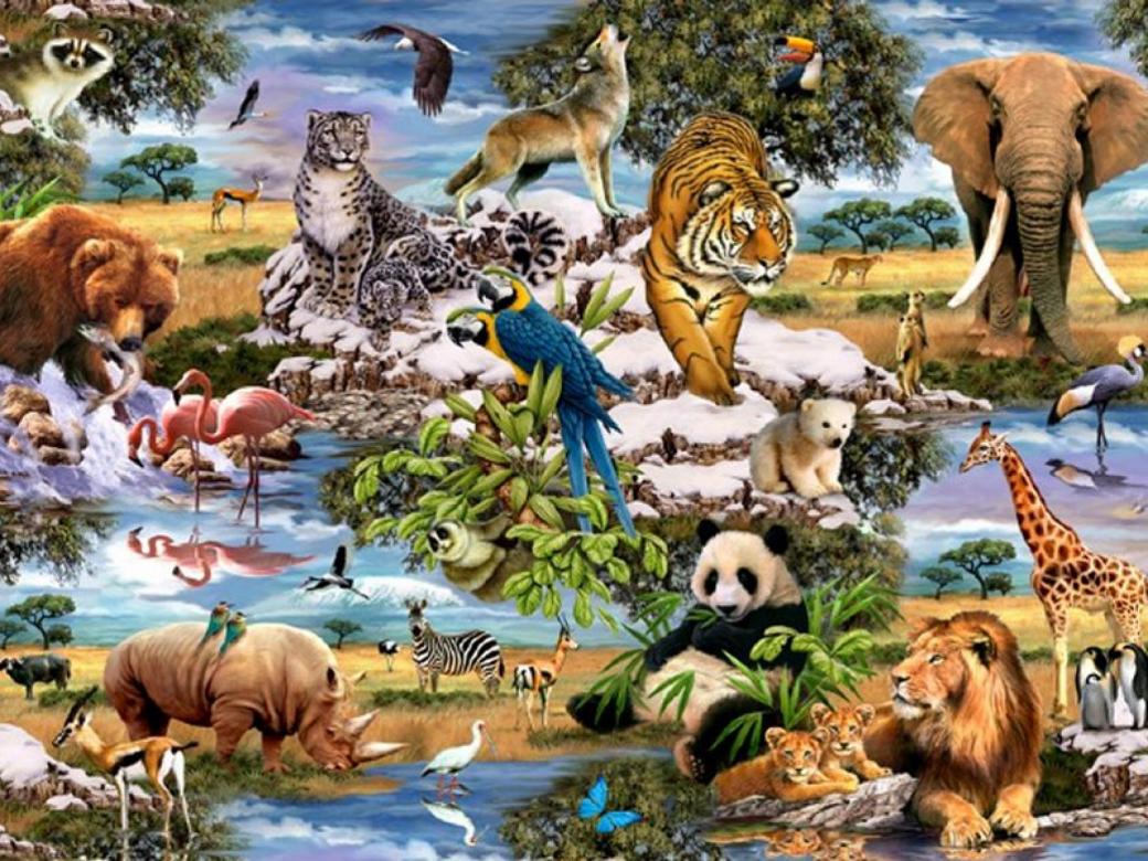 動物の世界。 ジグソーパズルオンライン