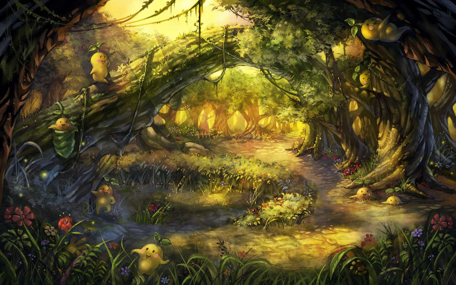 Geheimnisvoller Wald. Online-Puzzle