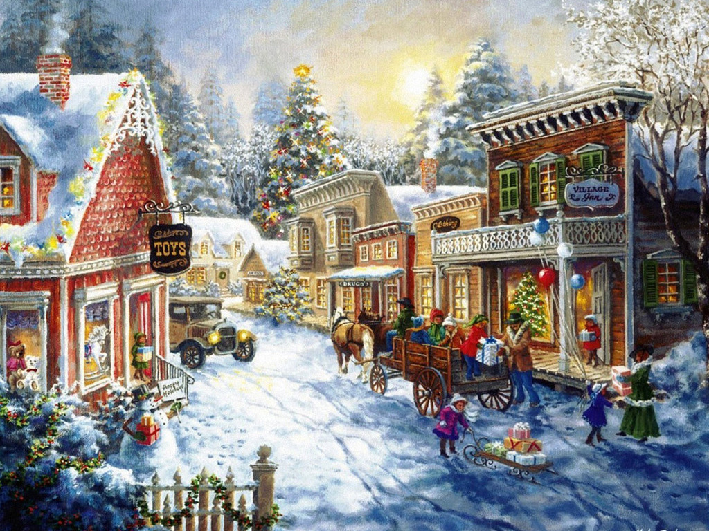 Hình ảnh Background village noel đẹp nhất và đầy màu sắc của mùa Giáng sinh