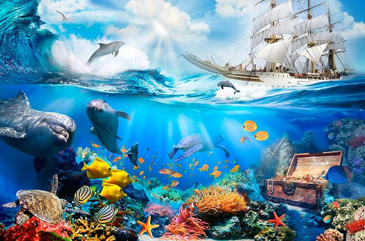 Unterwasserlandschaft. Online-Puzzle
