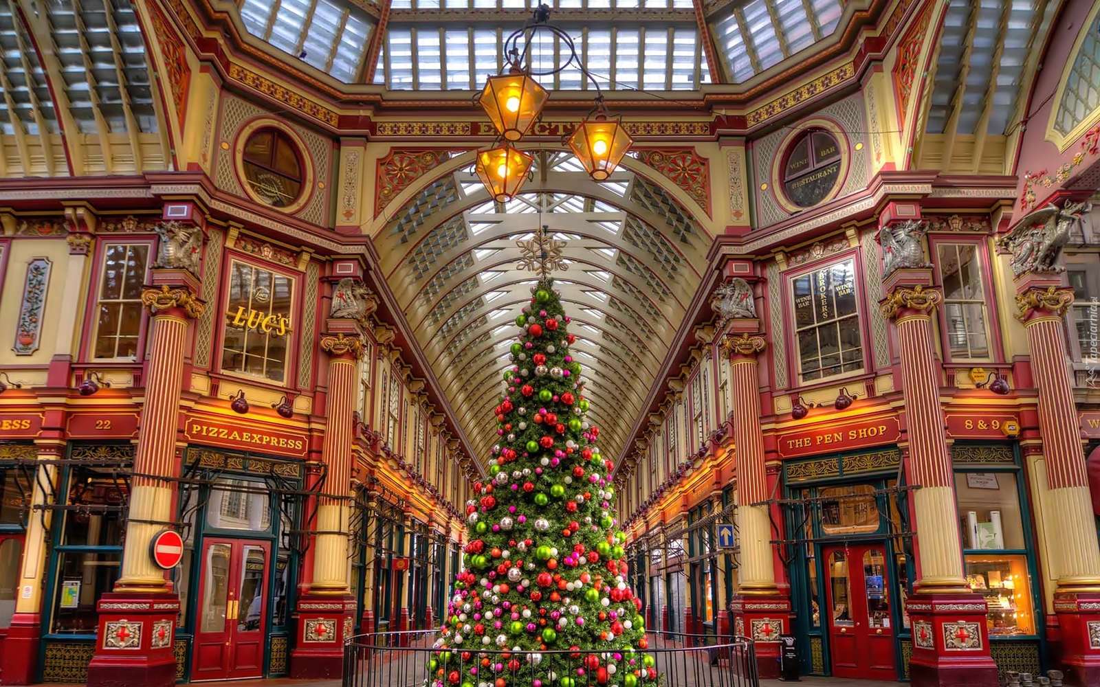 Weihnachtsbaum in London. Online-Puzzle