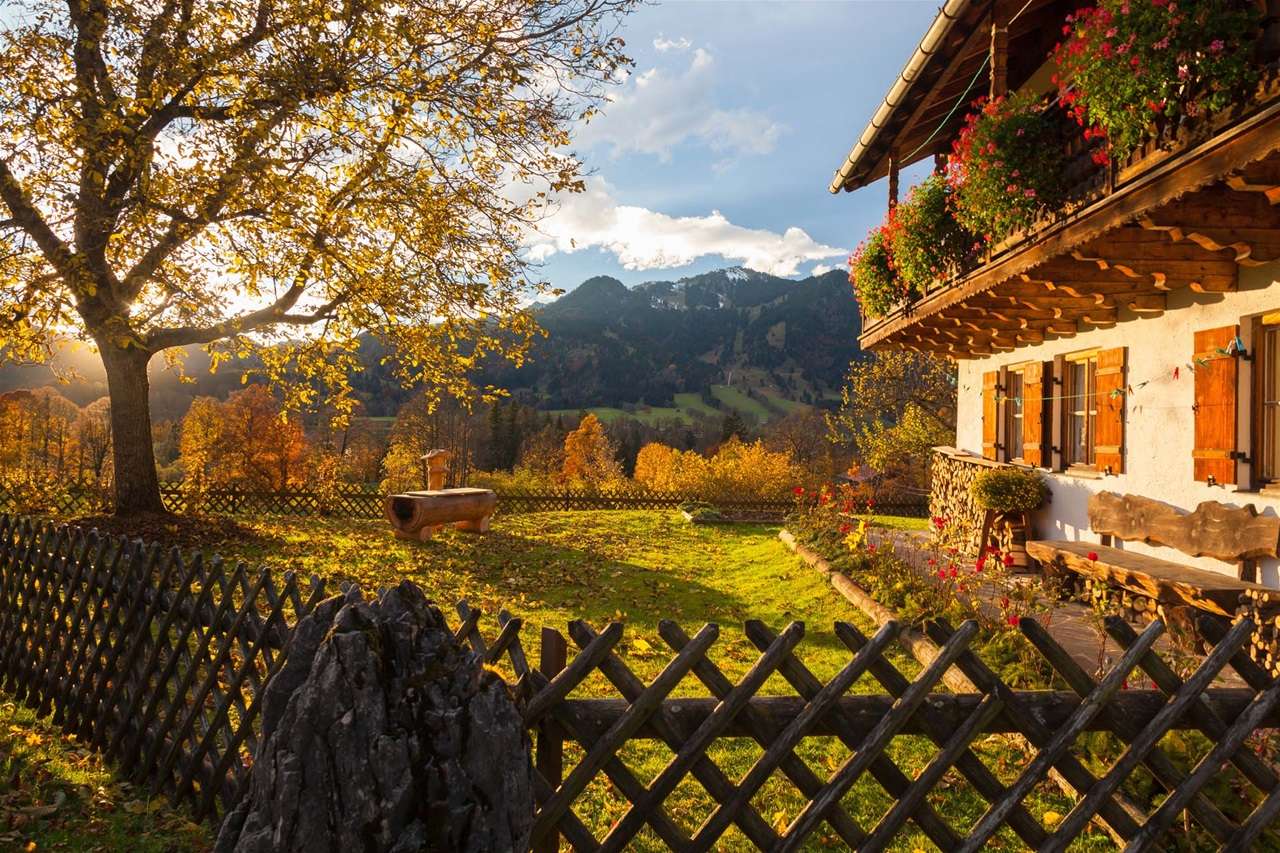 Németország. Egy ház a hegyekben. online puzzle