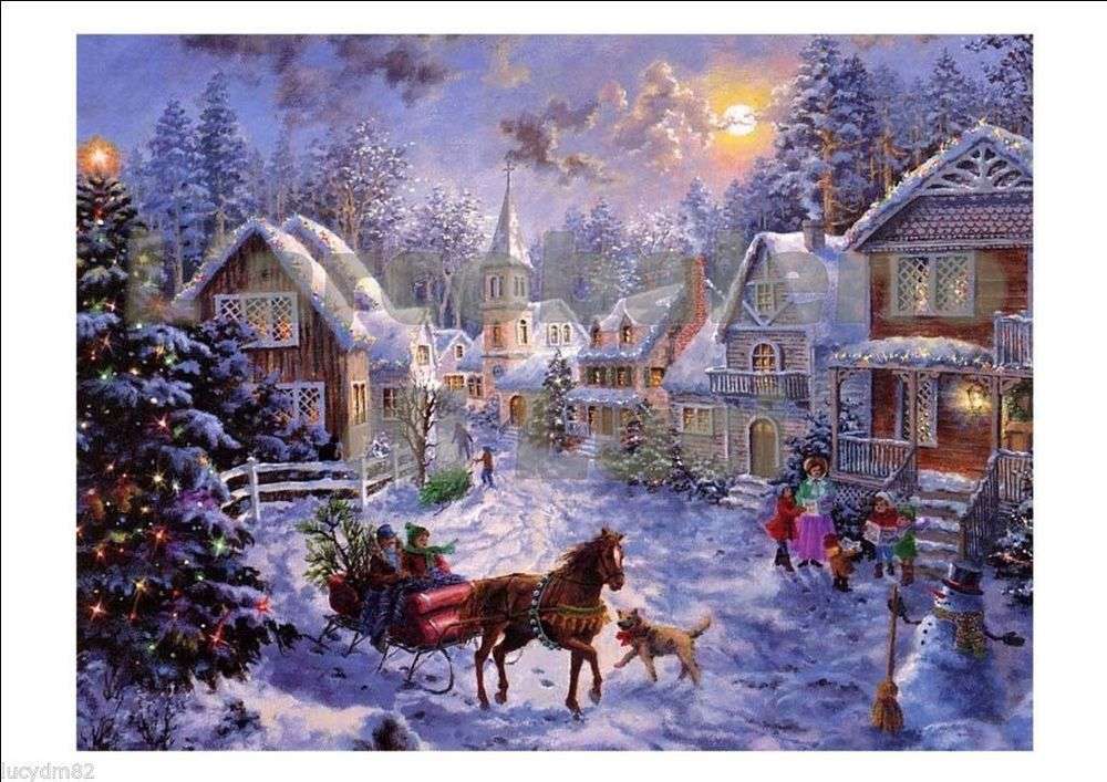 Christmas in a town jigsaw puzzle online