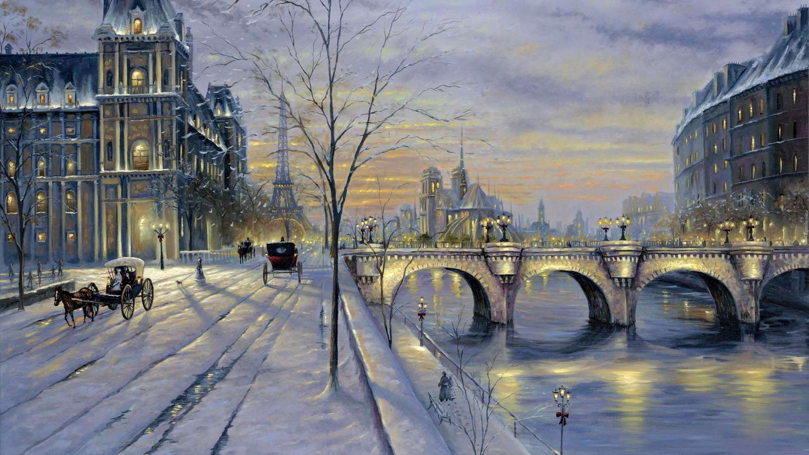 Χειμώνας στο Παρίσι. παζλ online