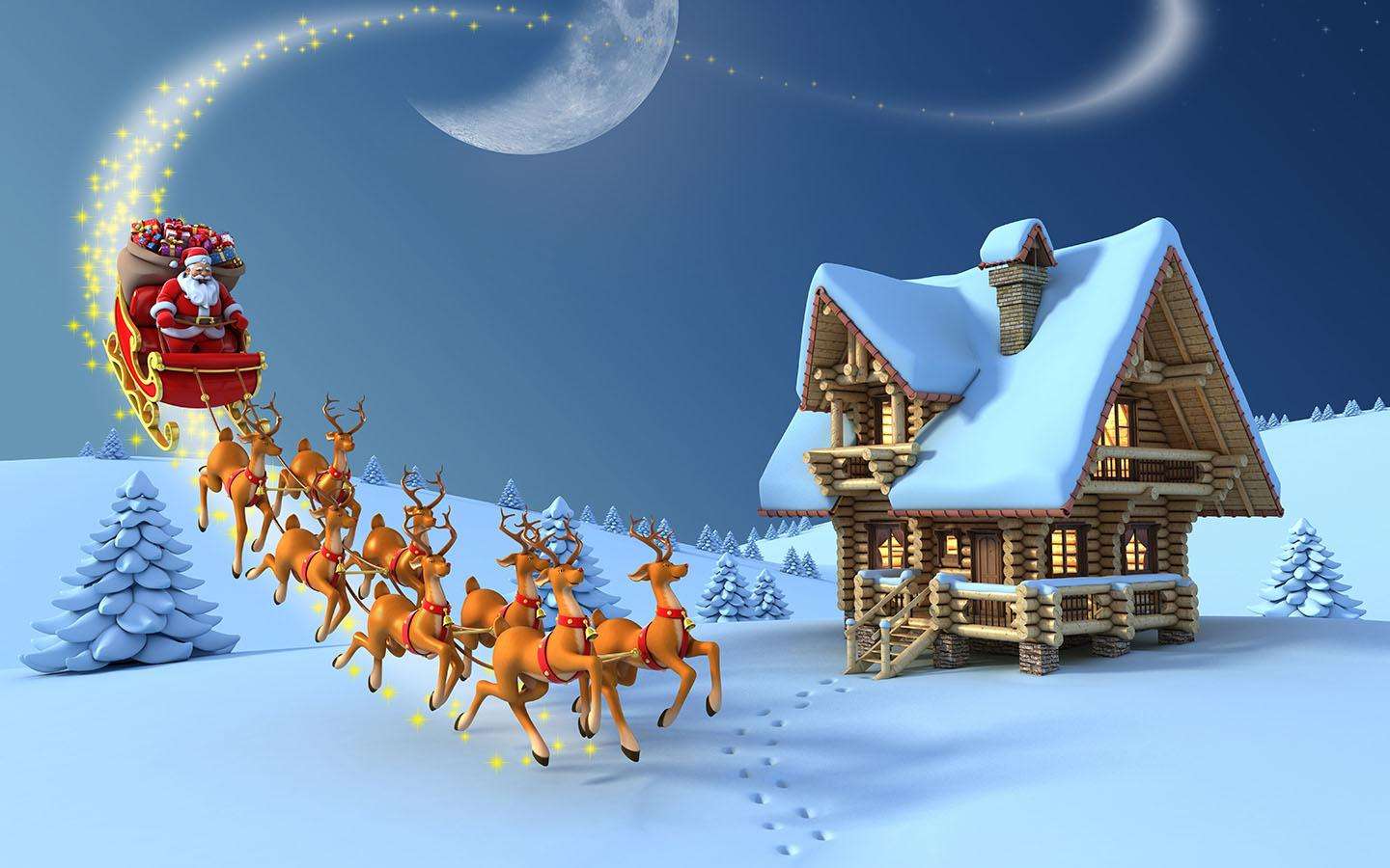 Santa and reindeer online puzzle
