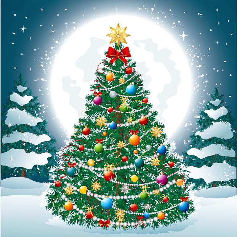 Een kleurrijke kerstboom. online puzzel