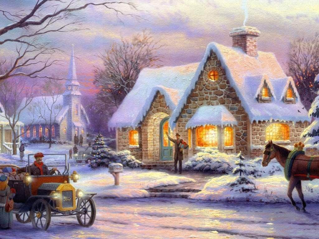 Peisaj de iarnă. puzzle online