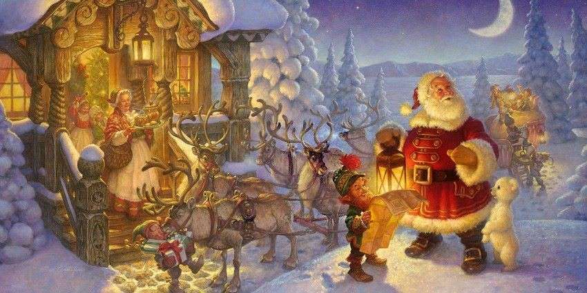 Vánoční obrázek. skládačky online