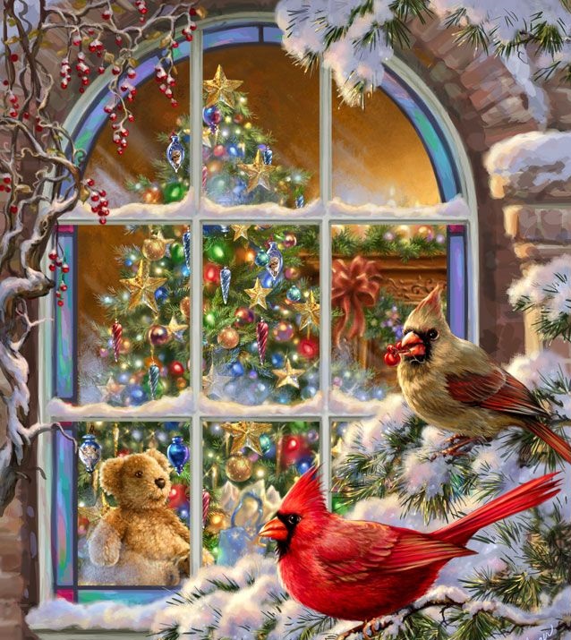 Weihnachtsfenster. Online-Puzzle