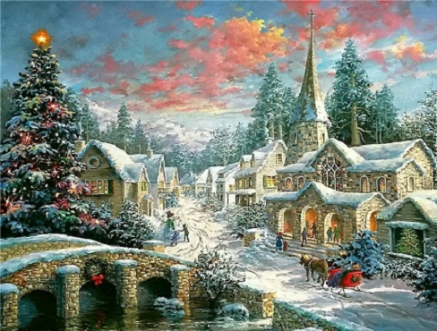 Kerst landschap online puzzel