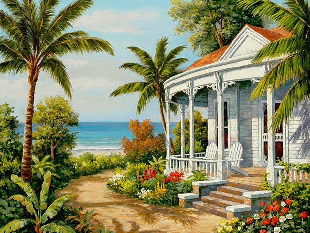 Cottage by the sea. jigsaw puzzle online
