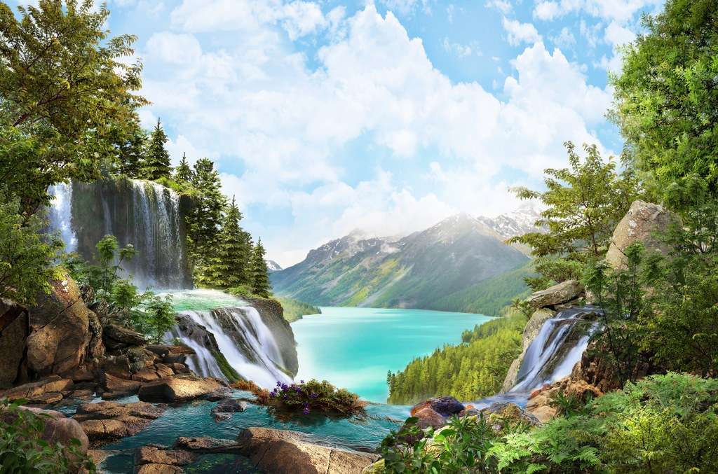 Waterfalls. jigsaw puzzle online