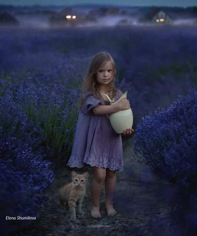 Κορίτσι με ένα γατάκι. παζλ online