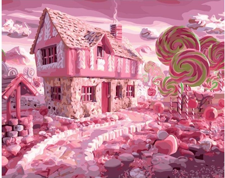 ピンクのお菓子。 オンラインパズル