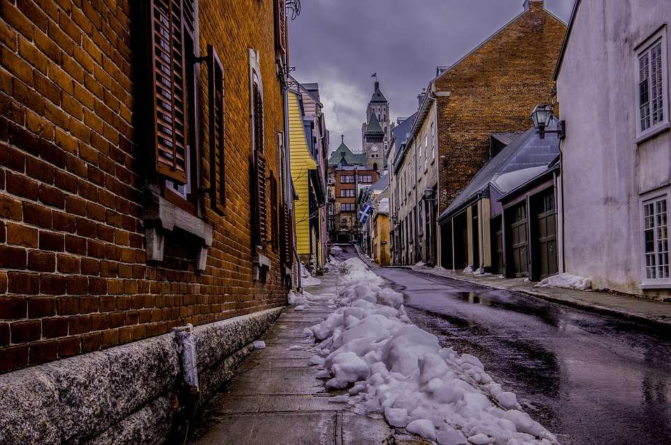 Winter straat. online puzzel