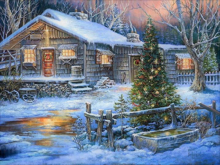 Iarna într-o fermă rurală. jigsaw puzzle online