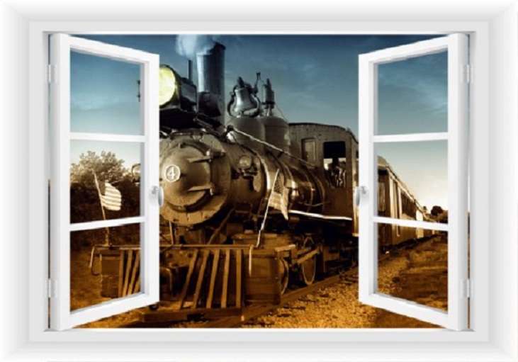 Trenul în afara ferestrei. jigsaw puzzle online