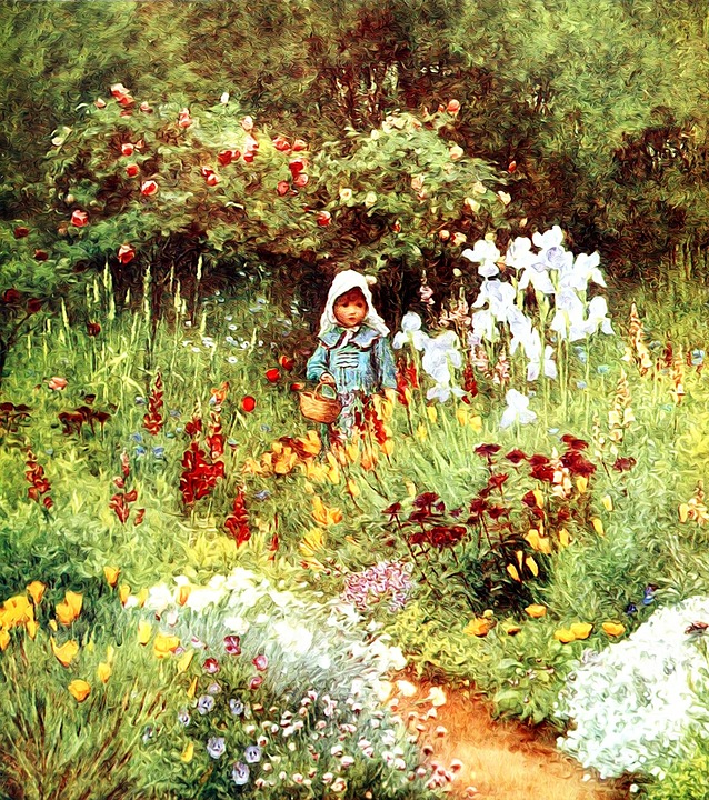 Little girl on a flower meadow jigsaw puzzle online