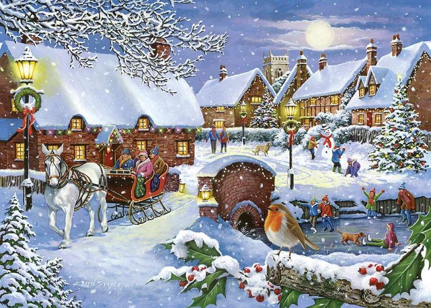 The village is covered with sn jigsaw puzzle online