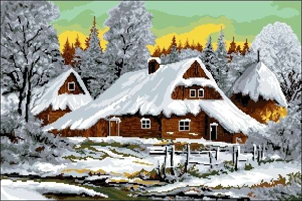 Goral wooden houses. online puzzle