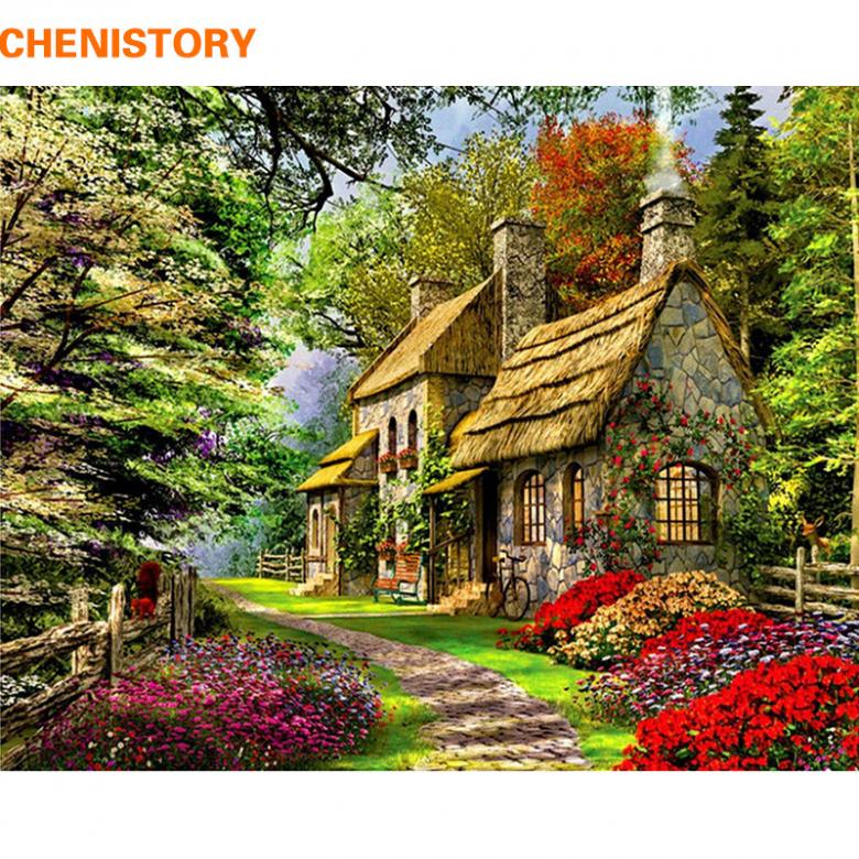 A stone house in flowers jigsaw puzzle online