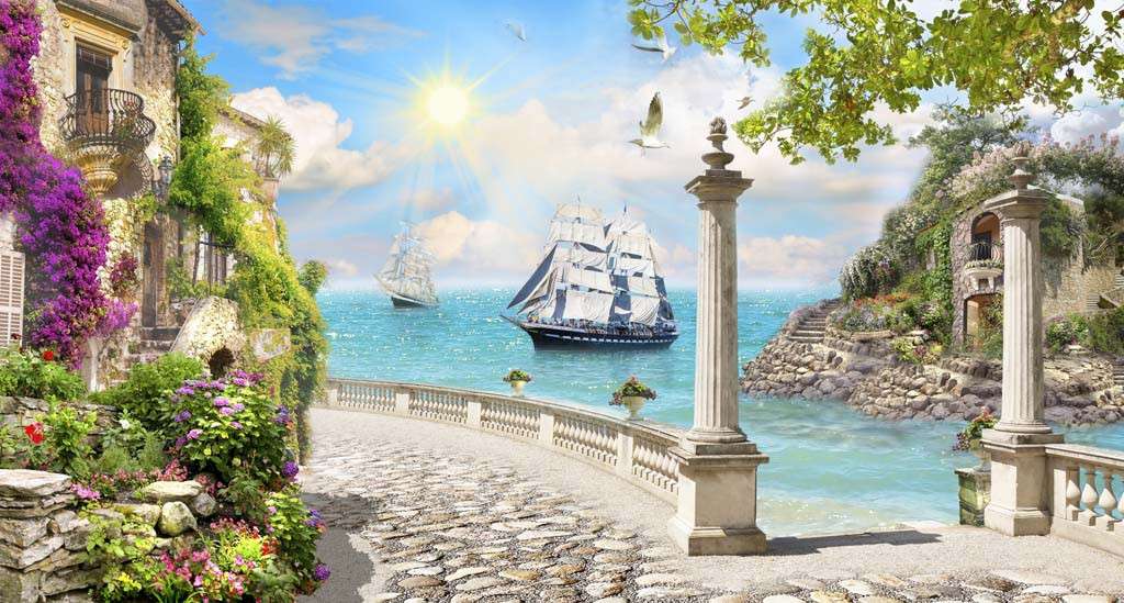 Ships on the road. jigsaw puzzle online