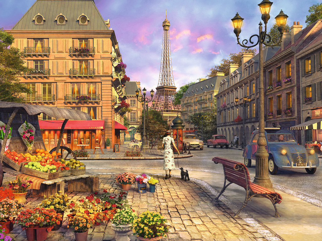Auf den Pariser Straßen. Online-Puzzle