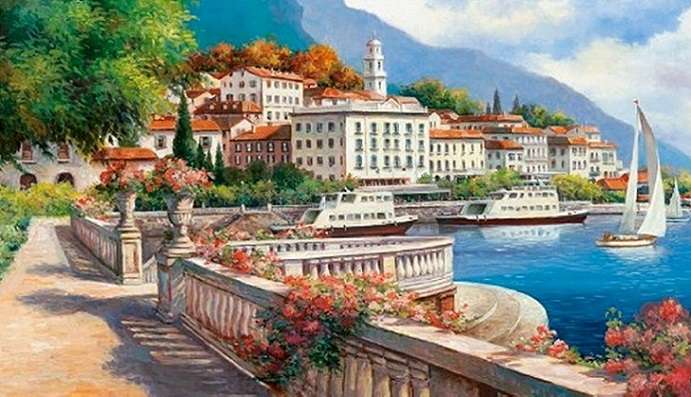 U jezera Como. online puzzle