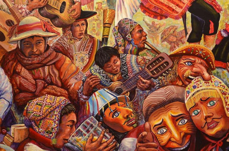 Peruánská nástěnná malba. online puzzle