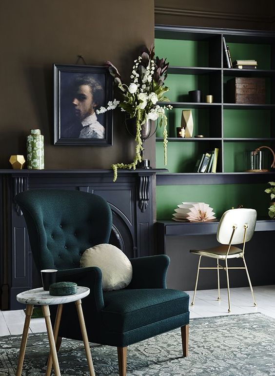 Zelený obývací pokoj skládačky online