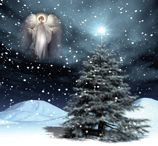 Picture with an angel. online puzzle